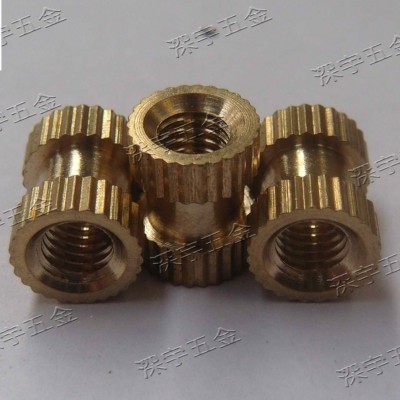 滚花铜螺母,GB809铜花母,嵌入式螺母,压铸螺母,塑胶螺母